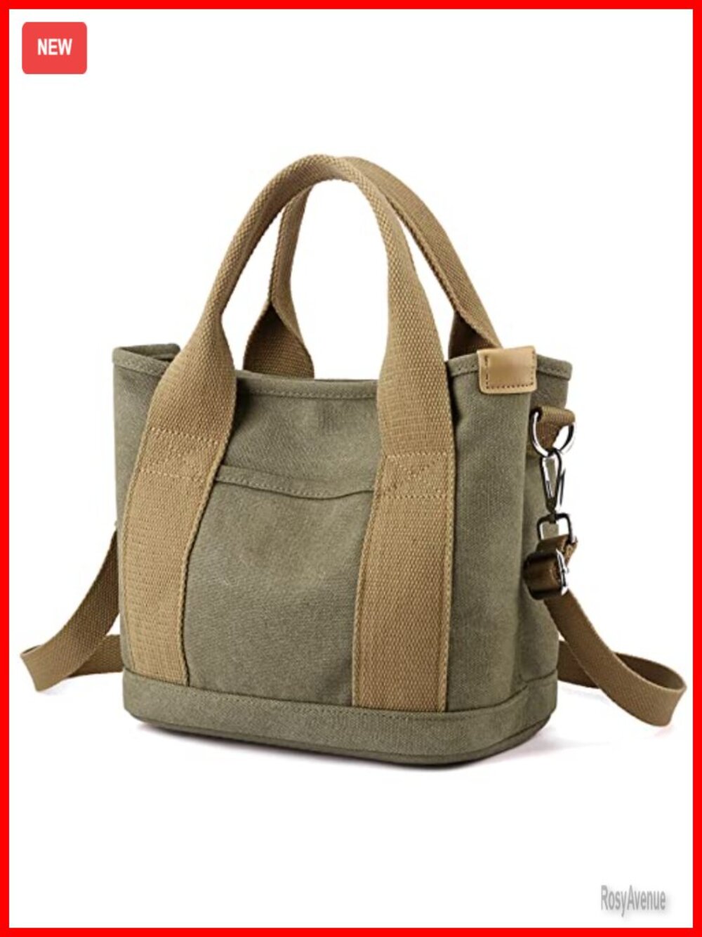 Canvas Tote Shoulder Bag Multi-Pocket Zip Satchel Hobo Travel Work Handbag